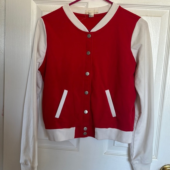 Forever 21 Red White Varsity Letterman Jacket - Picture 1 of 4